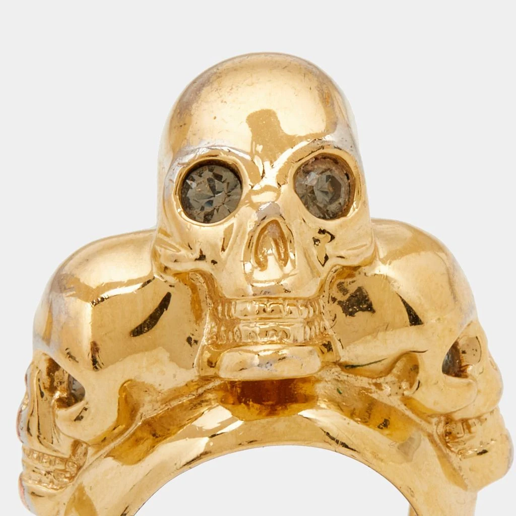 Alexander McQueen McQ by Alexander McQueen Gold Tone Multi Skull Ring Size 50 4