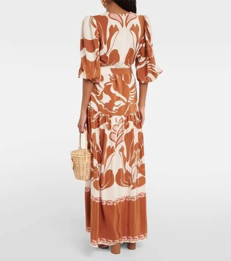 Adriana Degreas Printed puff-sleeve silk maxi dress 3