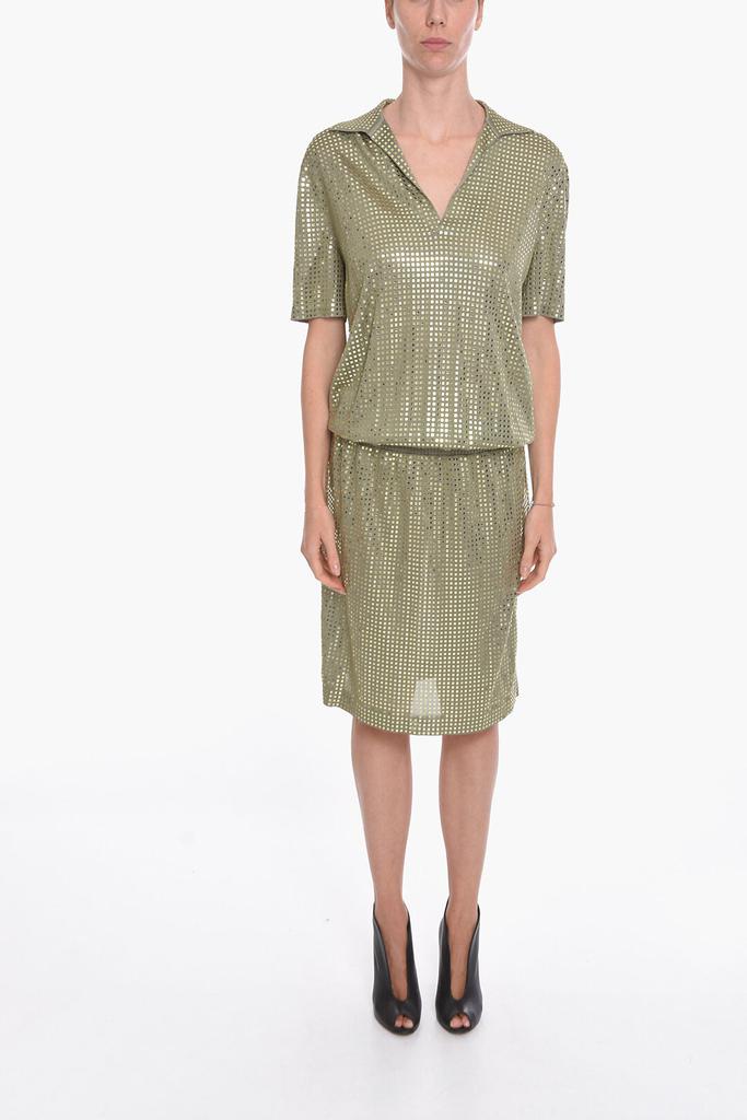 Bottega Veneta Bottega Veneta Silk Knit Midi Dress with Mirrored-studs