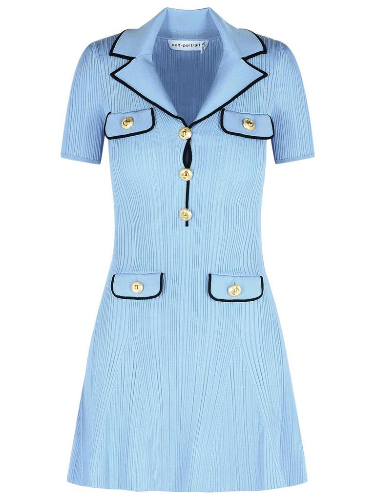 Self Portrait Self-Portrait Light Blue Viscose Blend Dress