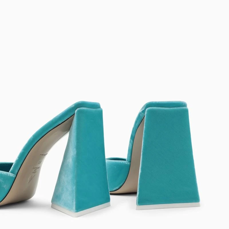 The Attico MULE DEVON TURQUOISE IN VELVET 5