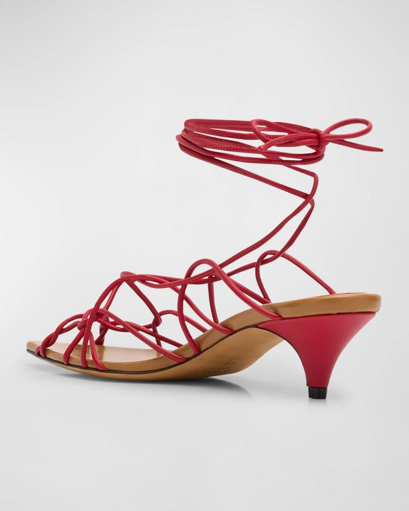 Khaite Arden Strappy Caged Ankle-Tie Sandals 4