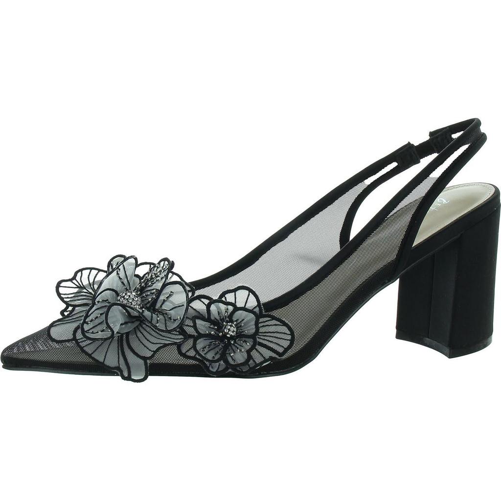 Betsey Johnson Petra Womens Pointed Toe Floral Slingback Heels