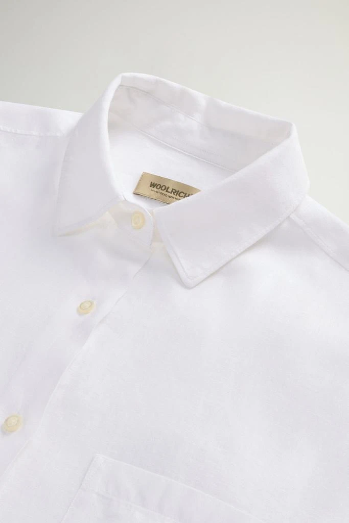 Woolrich Garment-Dyed Pure Linen Shirt - Women - White 6