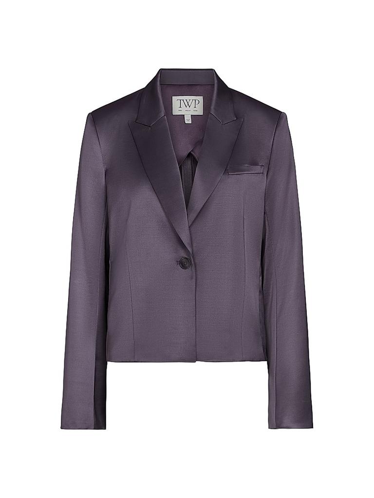 TWP Sawyer Satin Wool-Blend Boxy Blazer