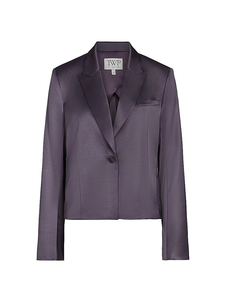 TWP Sawyer Satin Wool-Blend Boxy Blazer 1