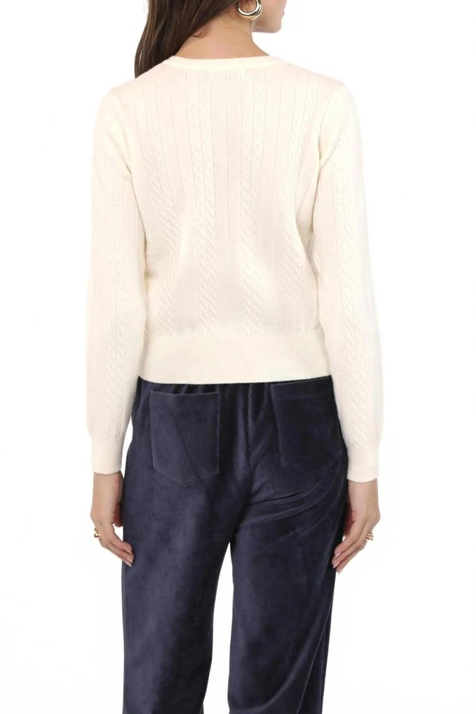 Sadie 
Sage Mochi Heart Button Cardigan In Ivory 2