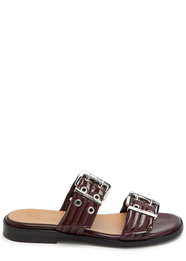 Ganni Feminine Buckle faux leather sliders 1