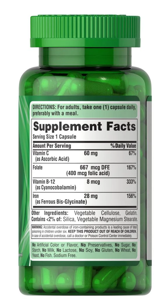 Puritan's Pride Easy Iron (Iron Glycinate), 90 Capsules 4