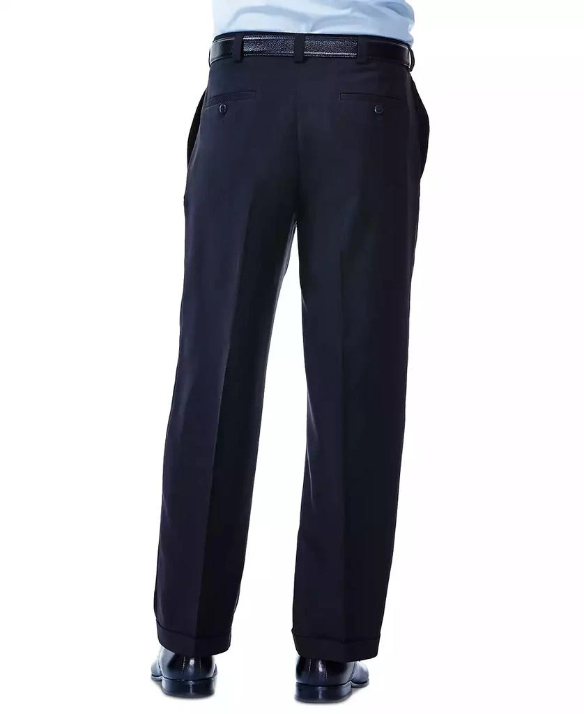 Haggar Men's ECLO Stria Classic Fit Pleated Hidden Expandable Waistband Dress Pants 2
