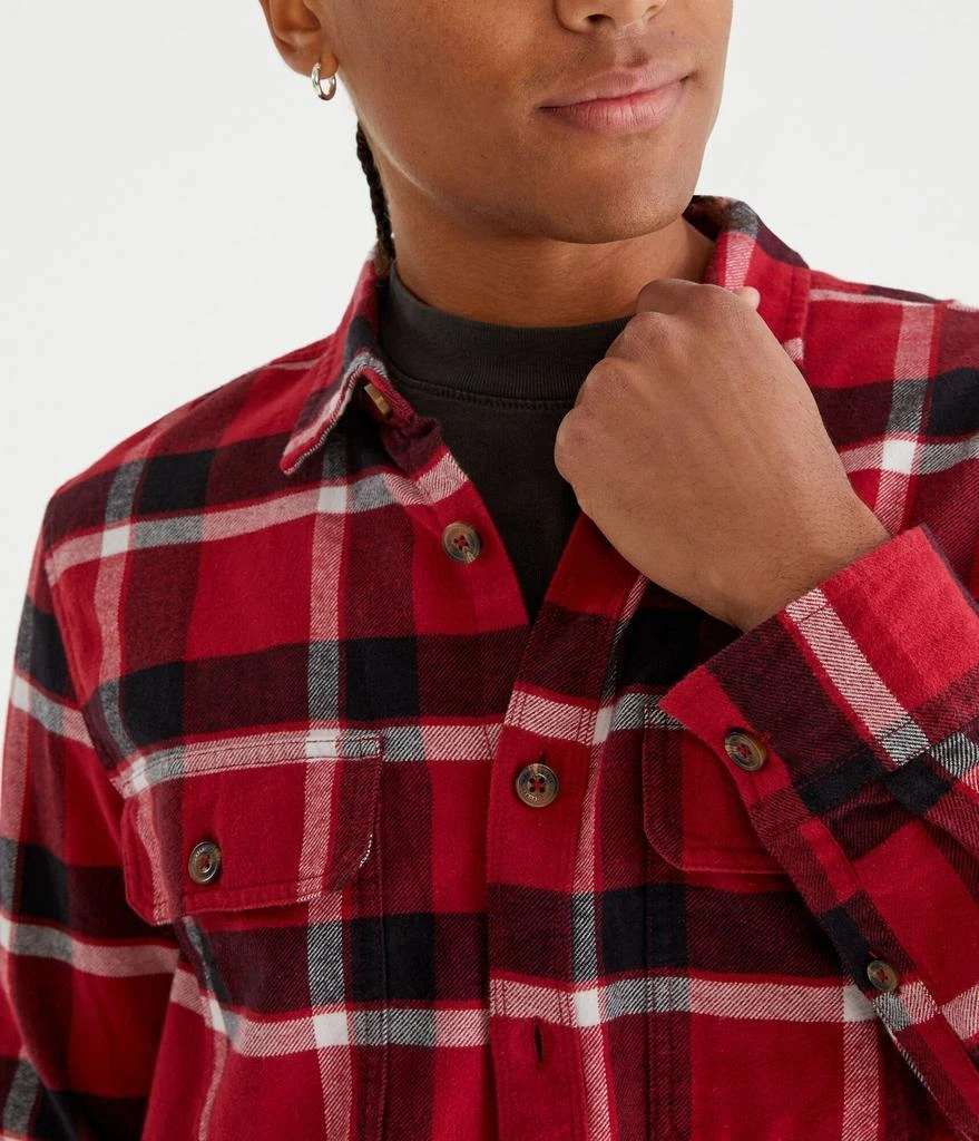 Aeropostale Long Sleeve Plaid Flannel Overshirt 3