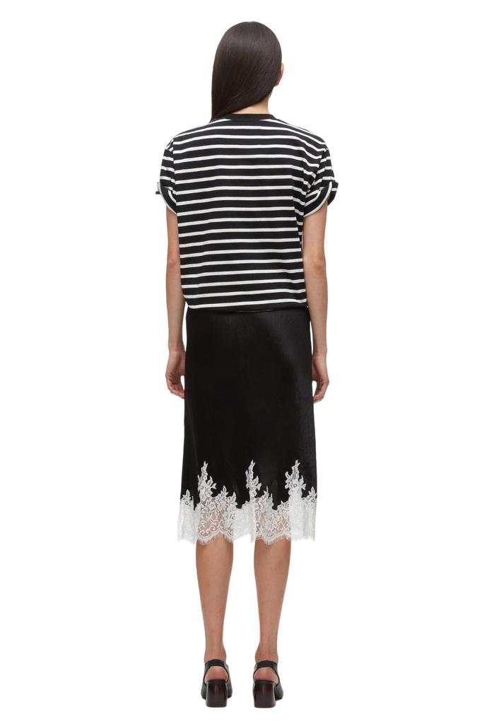3.1 Phillip Lim Striped Draped T-Shirt Slip Combo Dress In Black Multi Stripe