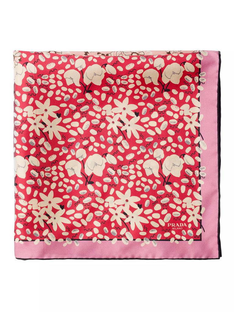 Prada Printed Silk Twill Scarf, 55 x 55CM