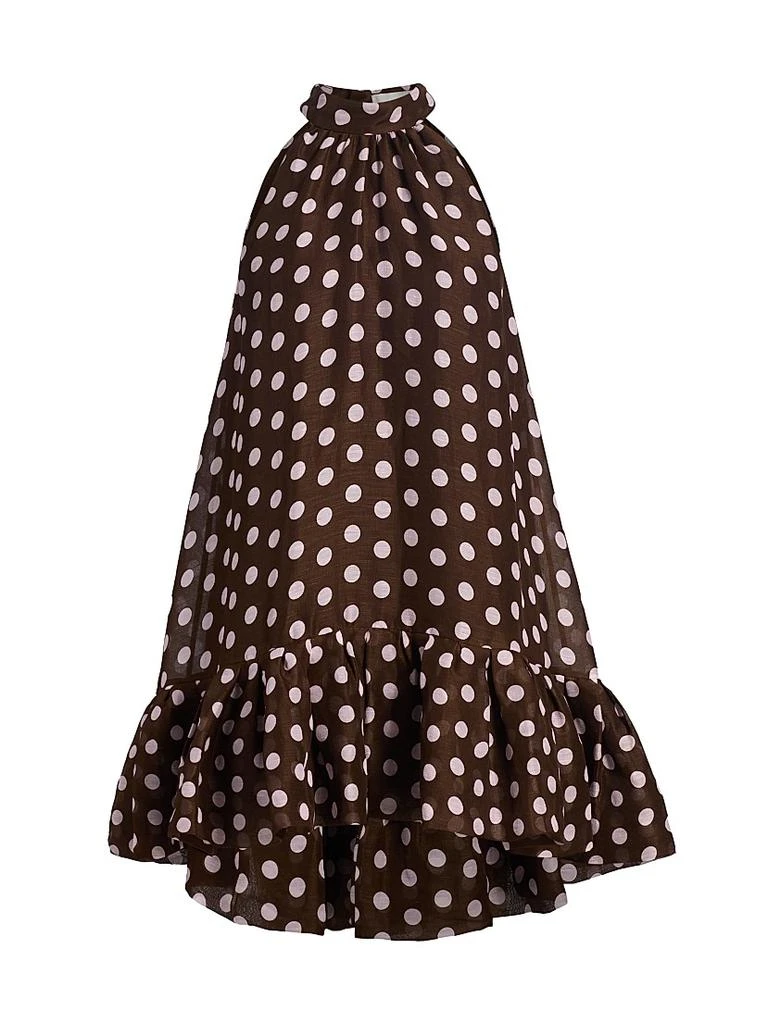 brown polka dot dress topshop Organic Corduroy Ruffle Jumper main image 0