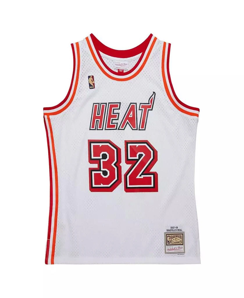 Mitchell & Ness Men's Shaquille O'Neal White Miami Heat 2007/08 Hardwood Classics Swingman Jersey 2