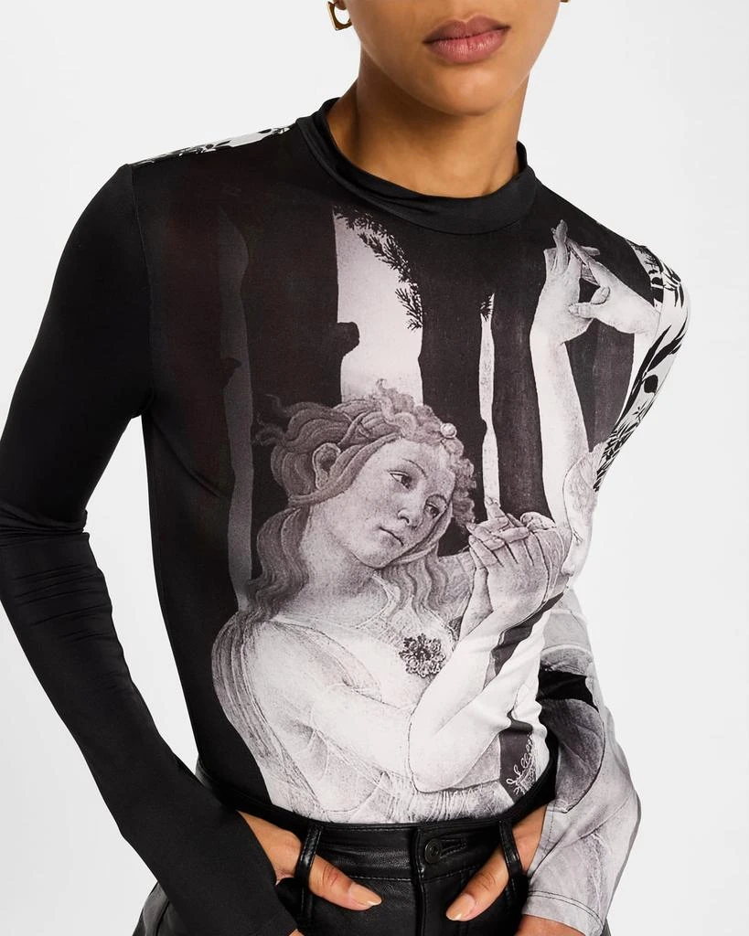 Alice + Olivia Renaissance Fresco Delaina Long-Sleeve Turtleneck Top 5