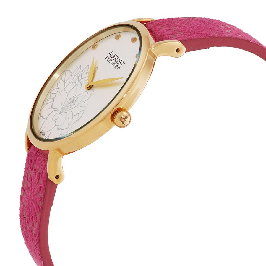 August Steiner Quartz Diamond Silver Dial Ladies Watch AS8242PK