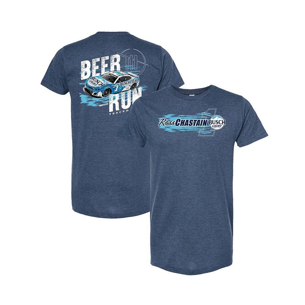 Trackhouse Racing Team Collection Men's Heather Navy Ross Chastain Busch Light Beer Run T-Shirt