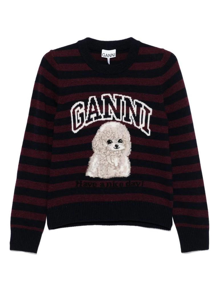 Ganni Ganni Poodle Wool Crewneck Sweater 1