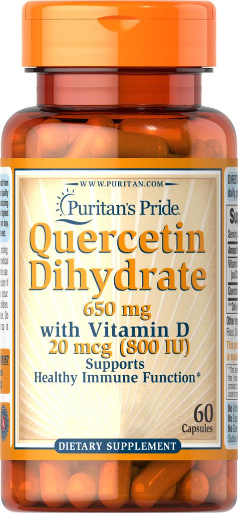 Puritan's Pride Immune Support: Quercetin Dihydrate 650 mg with Vitamin D 800 IU