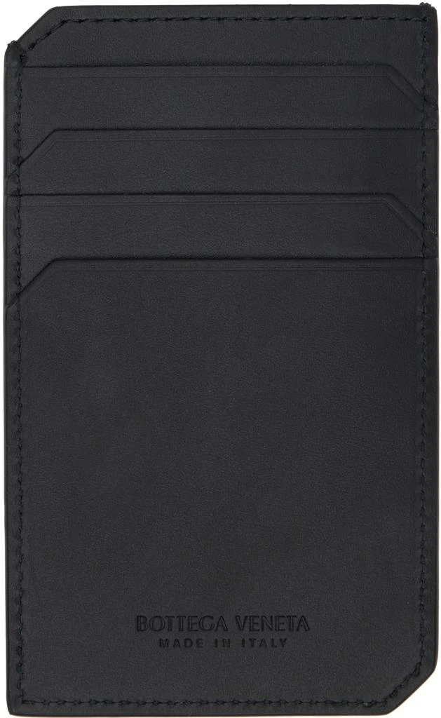 Bottega Veneta Black Intrecciato Piccolo Vertical Card Holder 