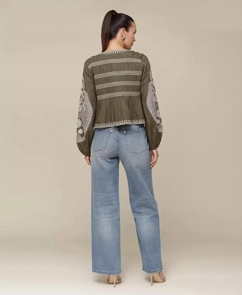 Avec Les Filles Women's Embroidered Cotton Peplum Jacket 6