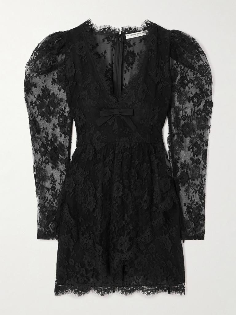 ワンピースその他 Alessandra Rich Black sequin tweed midi dress with buttons Alessandra Rich Black sequin tweed midi dress with buttons