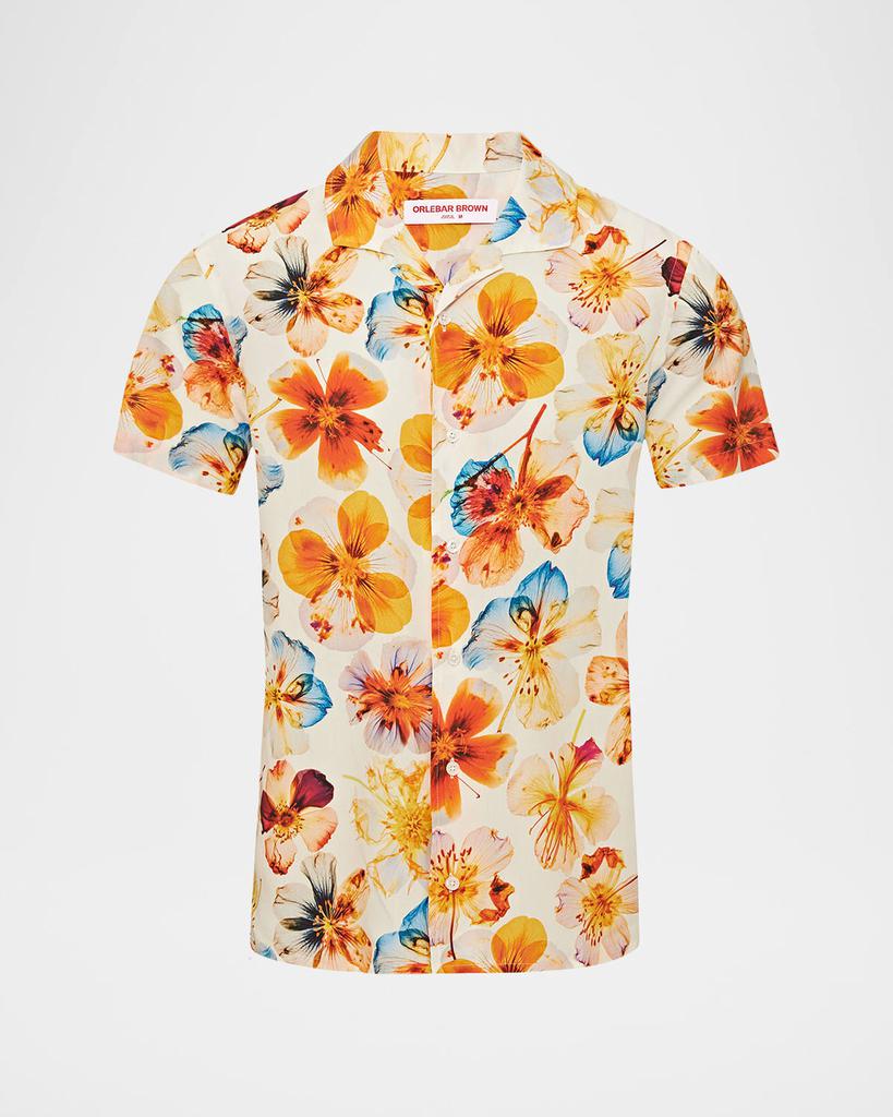 ORLEBAR BROWN Men's Lyocell Floral-Print Camp Shirt