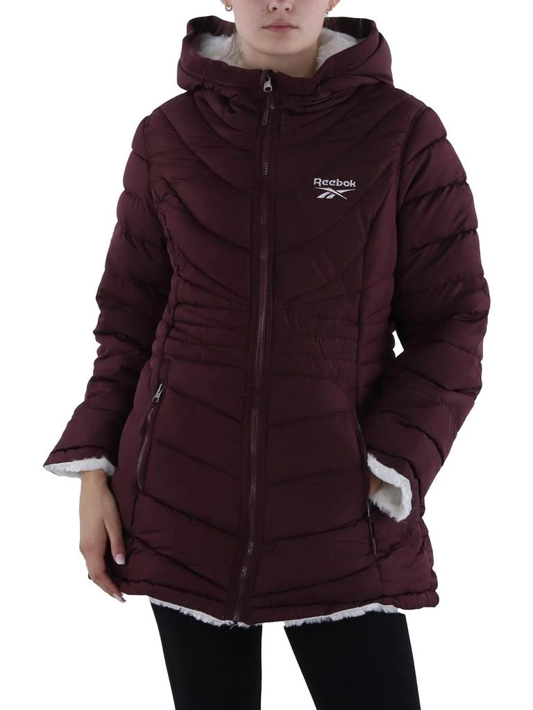 Reebok Womens Insulated Faux Fur Lined Puffer Jacket 1