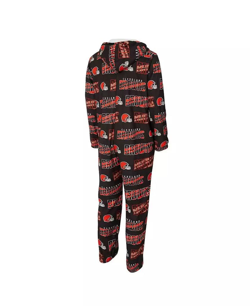 Concepts Sport Men
s Brown Cleveland Browns Shuffle All-Over-Print Microfleece Full-Zip Union Suit 3