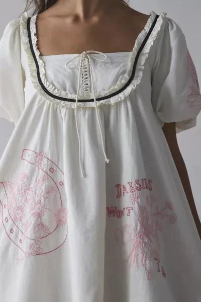 Kimchi Blue Kimchi Blue Bailey Embroidered Puff Sleeve Babydoll Mini Dress 3