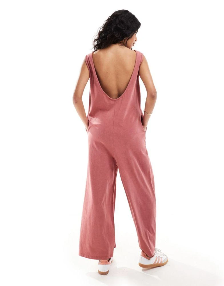 ASOS ASOS DESIGN cami washed jersey jumpsuit with pocket detail in rose pink 2