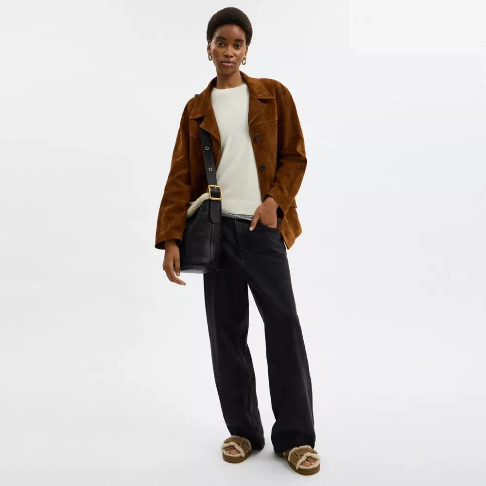 Coach Bleecker Bucket Bag In Shearling 2