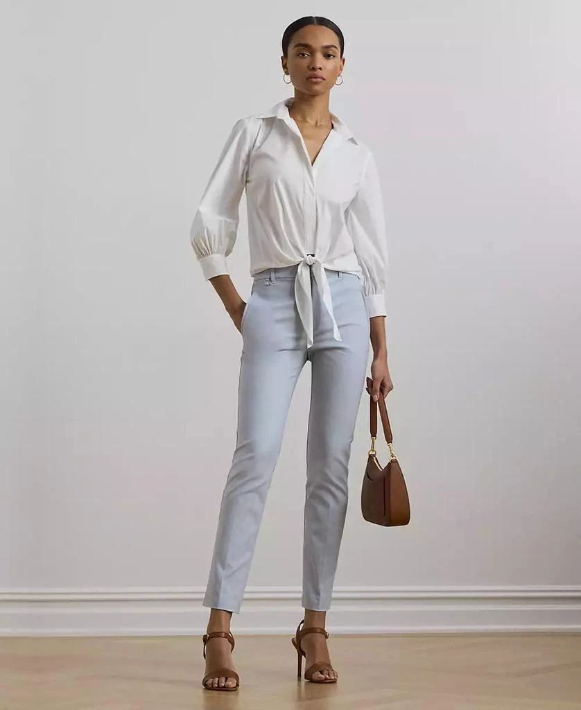 Ralph Lauren Women's Tie-Waist Stretch-Cotton Blend Shirt 4