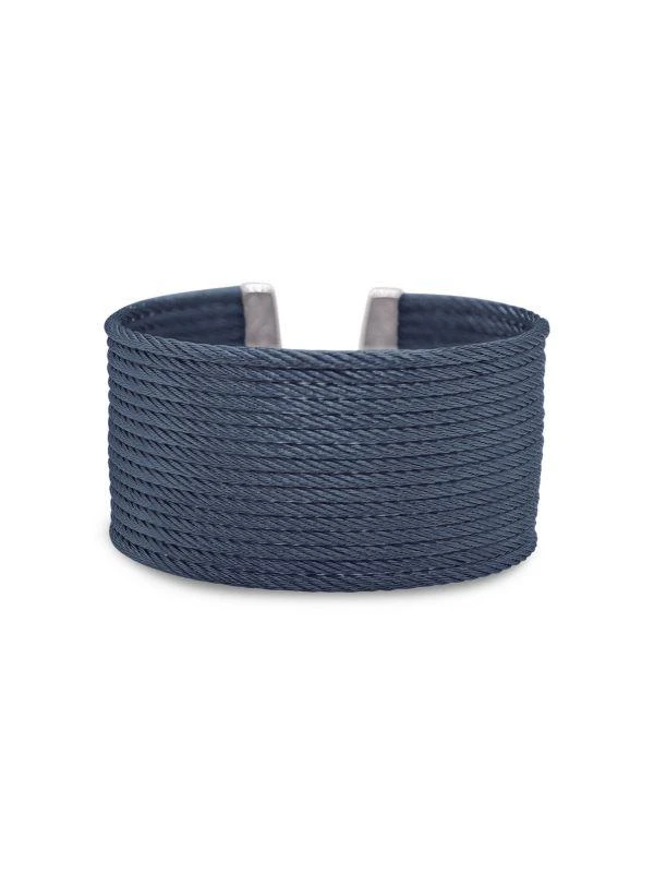 ALOR Essential Cuffs Blue Tone 
Stainless Steel Cable Bracelet 1