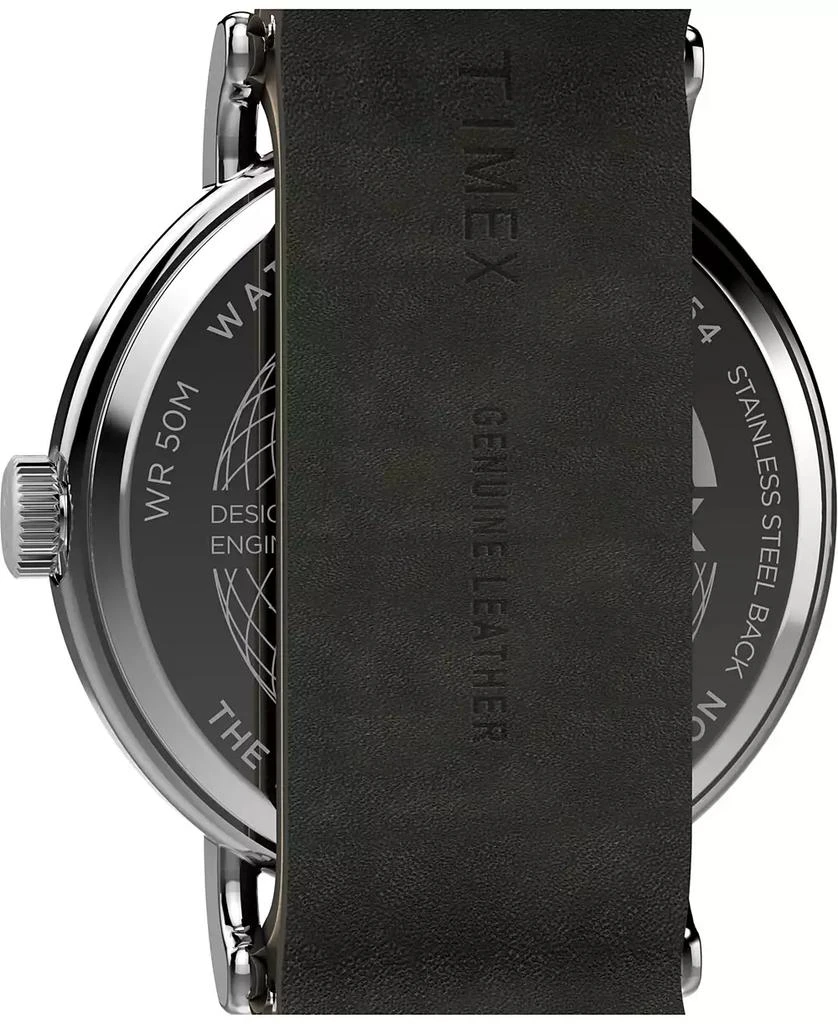 Timex Men's Analog Green Leather Strap Watch, 40mm 5