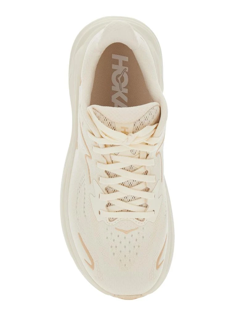 Hoka One One clifton 10 White Low Top Sneakers With Oversize Sole And Logo Lettering On The Side In Tehc Fabric Unisex 2