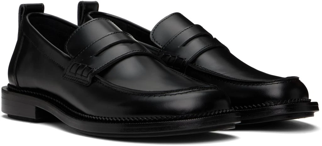AMI Black Leather Anatomical Toe Loafers 4