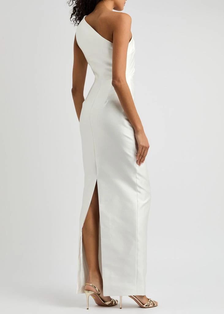 SOLACE LONDON Kira one-shoulder satin-twill gown 3