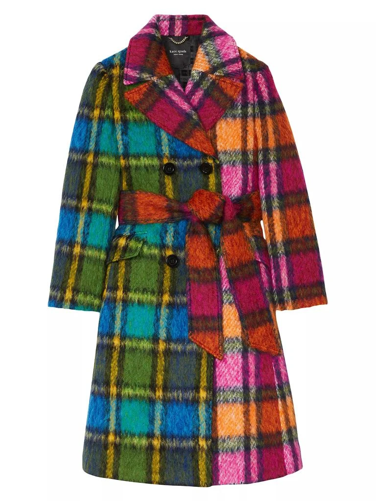 Kate Spade Mainline Grand Plaid Wool Double-Breasted Coat 1