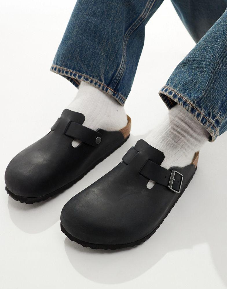 Birkenstock Birkenstock unisex Boston clogs in black oiled leather