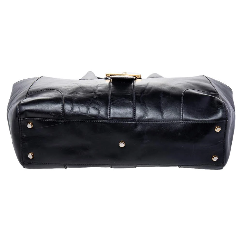 Gucci Gucci Black Leather Lady Buckle Tote 6