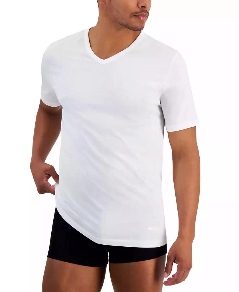 Hugo Boss Men's 5-Pack Authentic Solid Cotton V-Neck T-Shirts 1