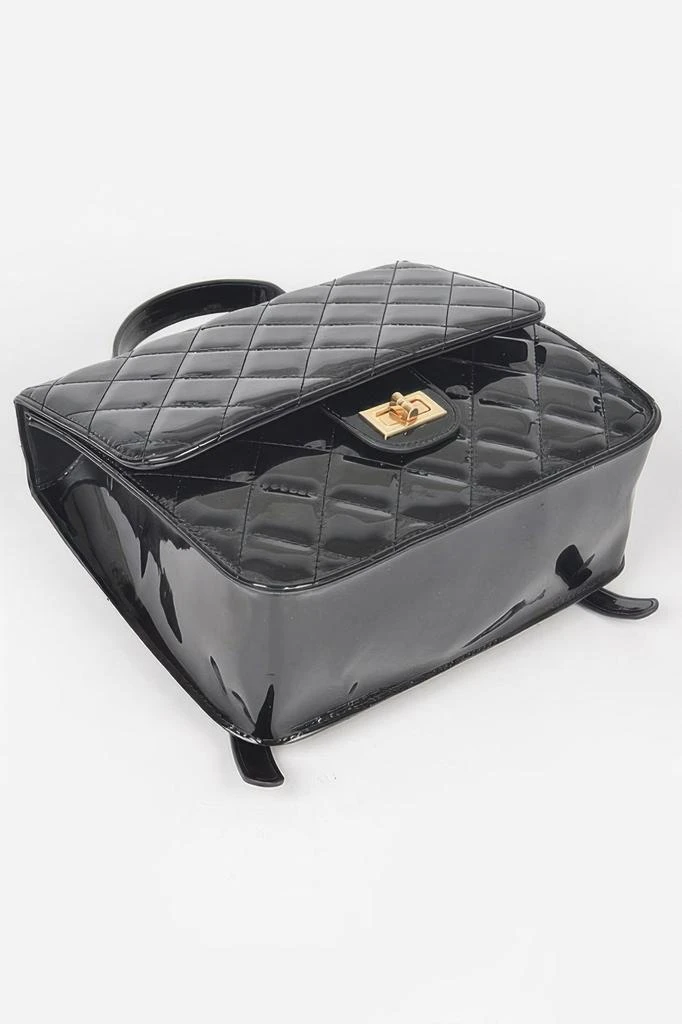 FASHNZFAB Quilted Enamel Backpack 5