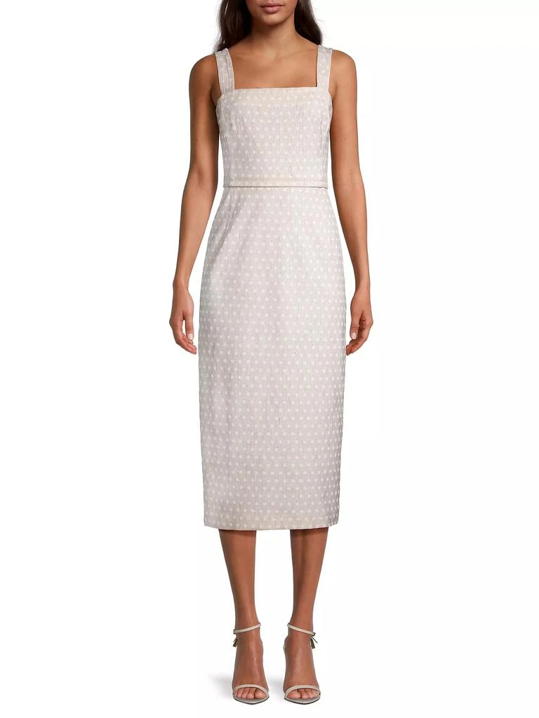 Tory Burch Geometric Linen-Blend Sheath Dress 3
