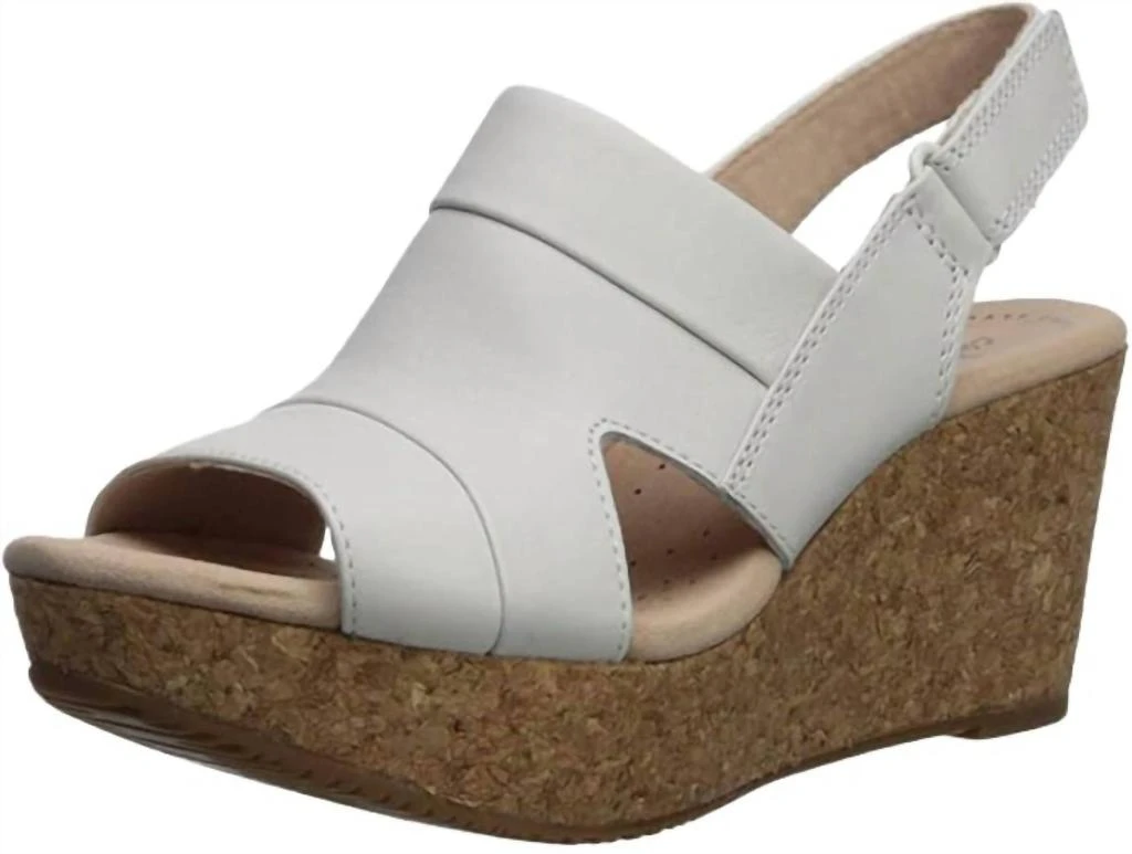 Clarks Women's Annadel Wedge Sandal In Ivory/white 1