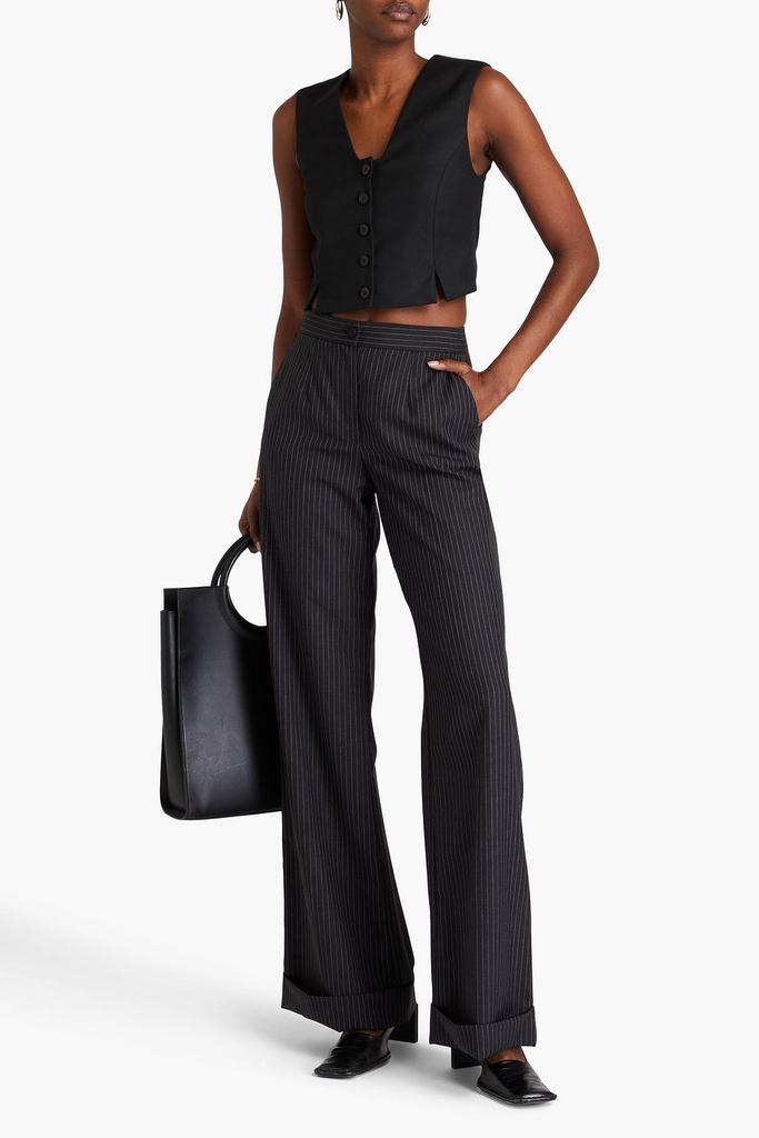 BY MALENE BIRGER Bettas cropped satin-paneled twill vest