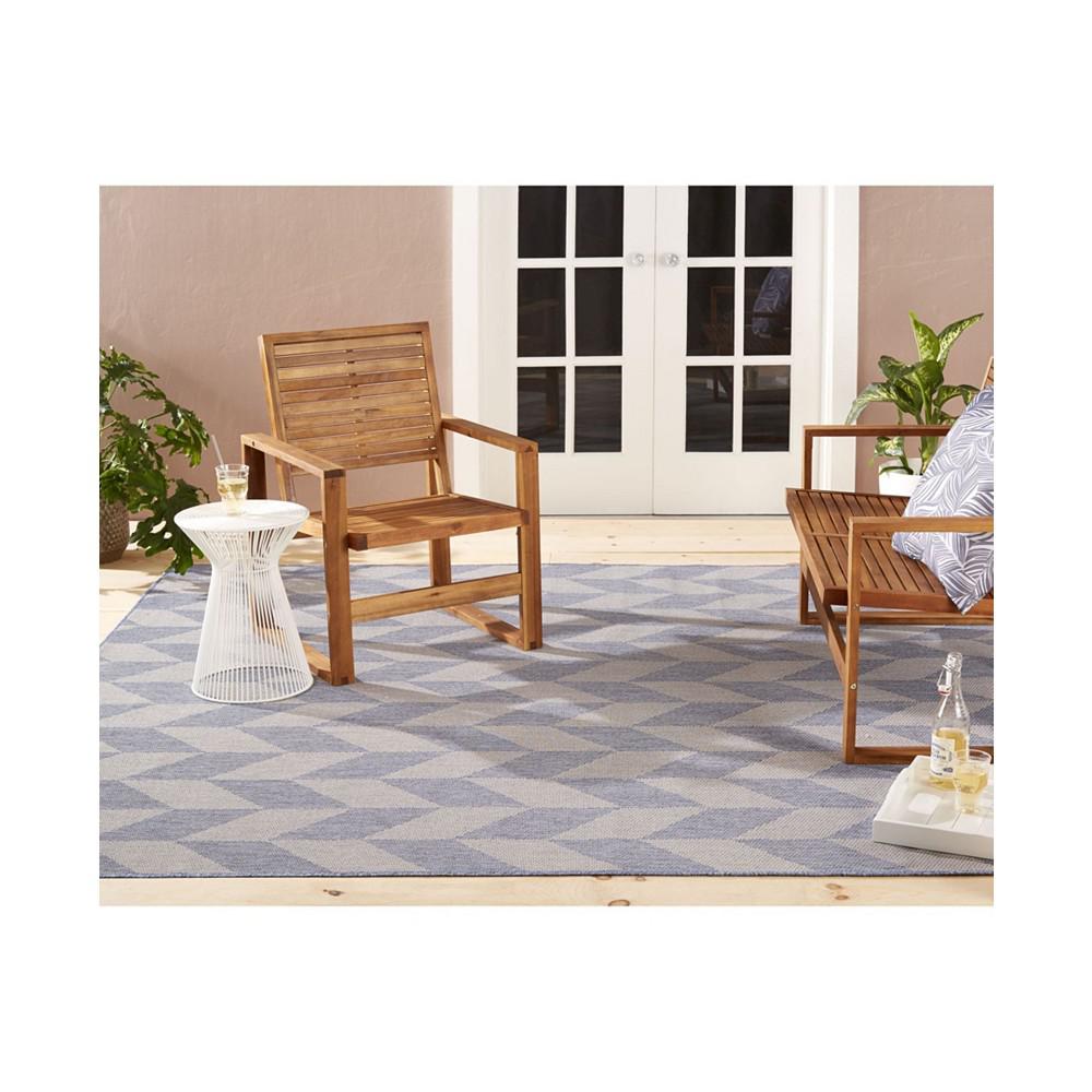 Nicole Miller Patio Country Calla Blue 5'2" x 7'2" Outdoor Area Rug