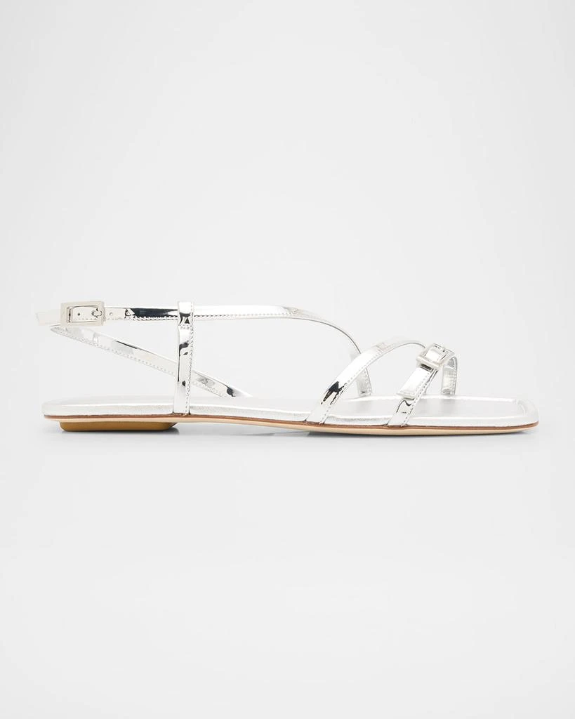 Stuart Weitzman Georgie Metallic Strappy Flat Sandals 1