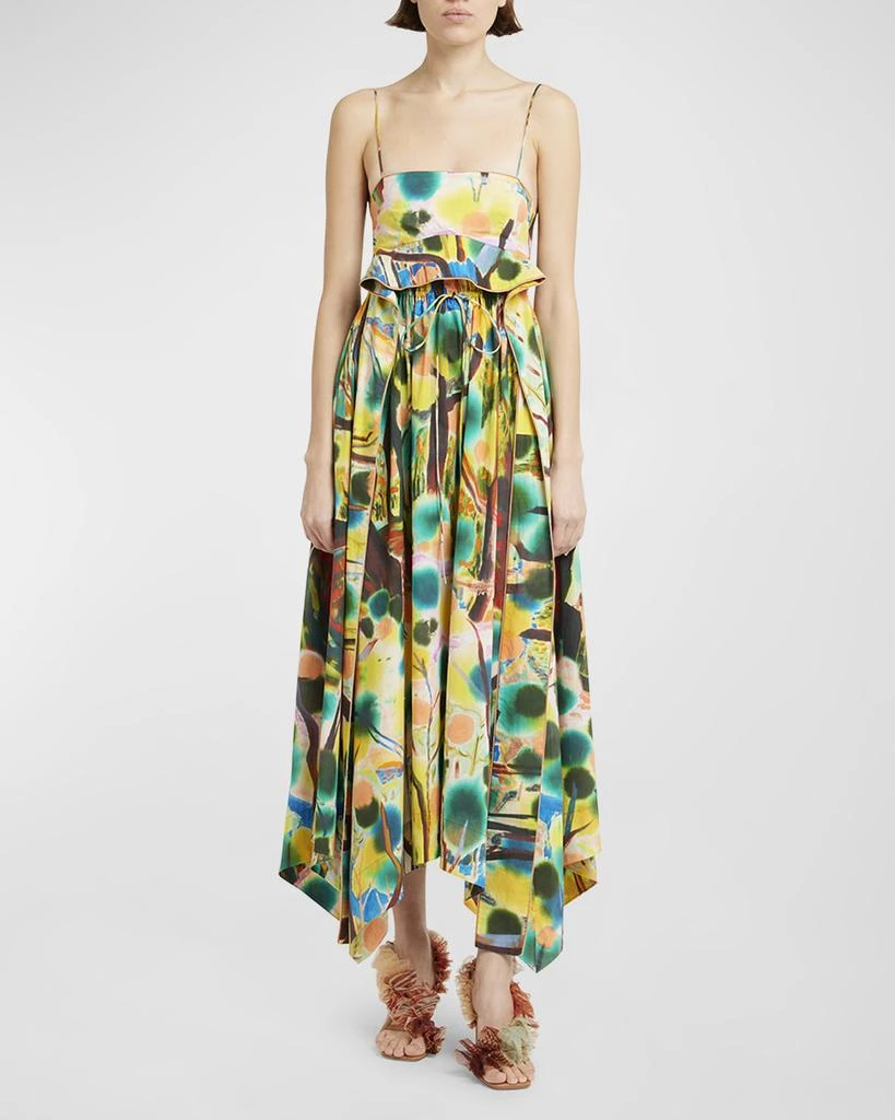 Ulla Johnson Leighton Sleeveless Cotton Poplin Handkerchief Midi Dress 2